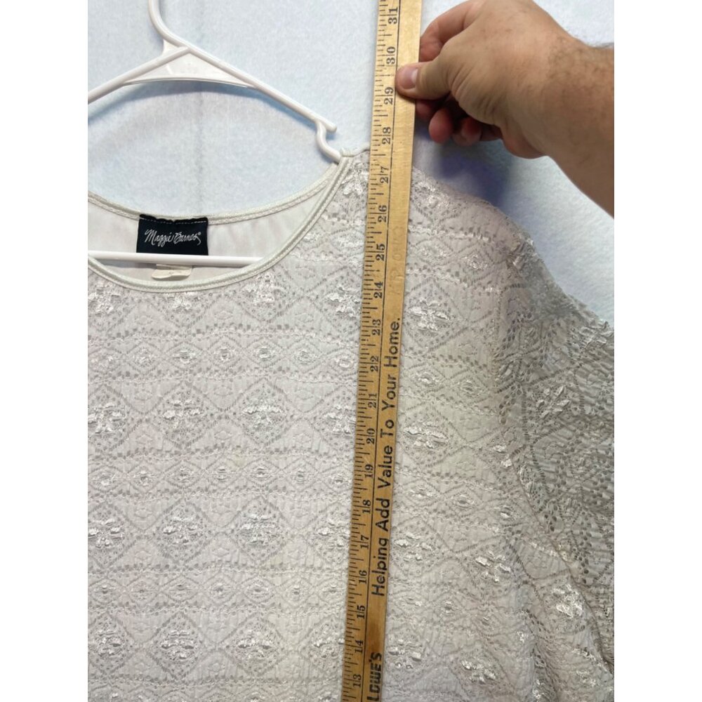 Maggie Barnes Plus Size 5X Top Blouse Short Sleeve Sparkly Pullover - Picture 6 of 9